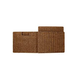 Trademark Innovations 12 in. H x 12 in. W x 12 in. D Brown Wicker Cube Storage Bin BSKT-SQ-BR