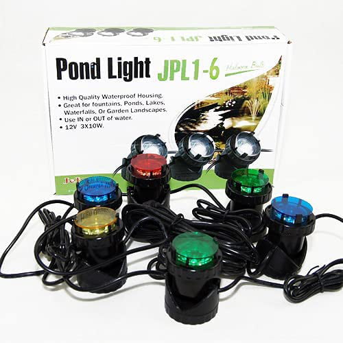 Jebao 12V Low Voltage  Submersible Landscape Halogen Pond  Light， Set of 6 (60w)