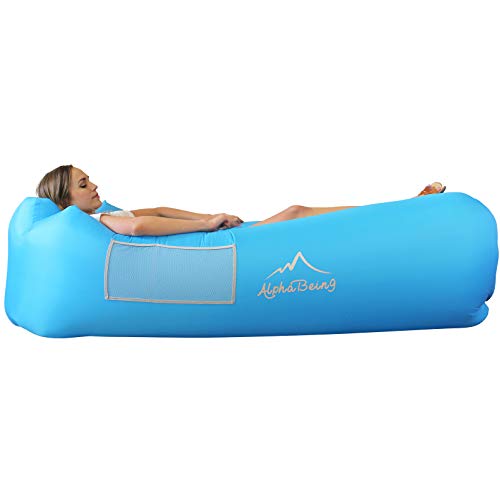 AlphaBeing Inflatable Lounger - Best Air Lounger for Travelling， Camping， Hiking - Ideal Inflatable Couch for Pool and Beach Parties - Perfect Air Chair for Picnics or Festivals