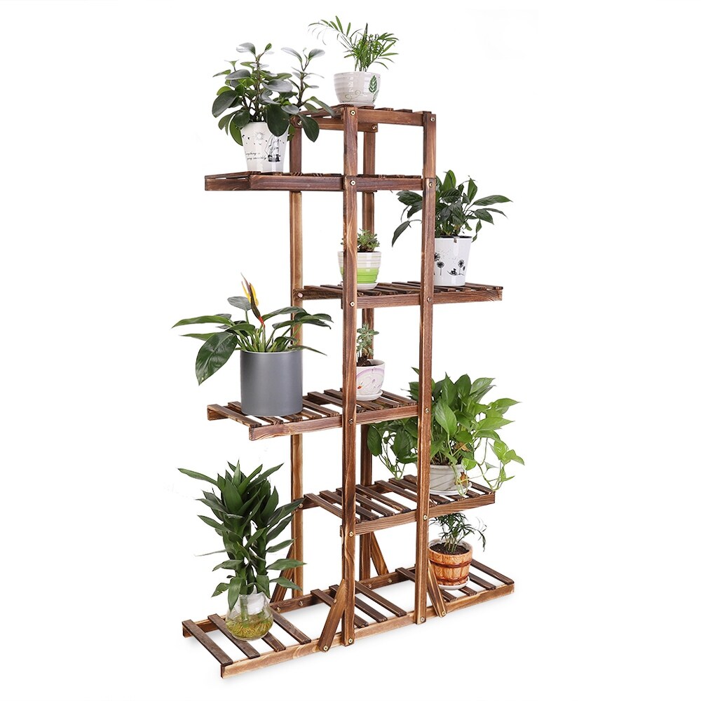 6 Tier Corner Wooden Plant Stand Ladder Flower pot Display Rack Shelf