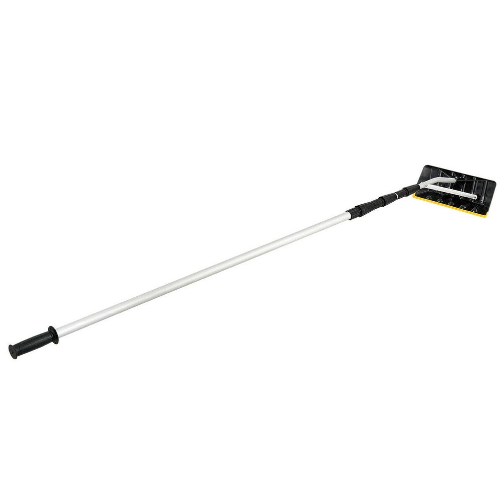 Gymax 21FT Telescoping Snow Roof Rake Large Poly Blade Aluminum Tube   See Details