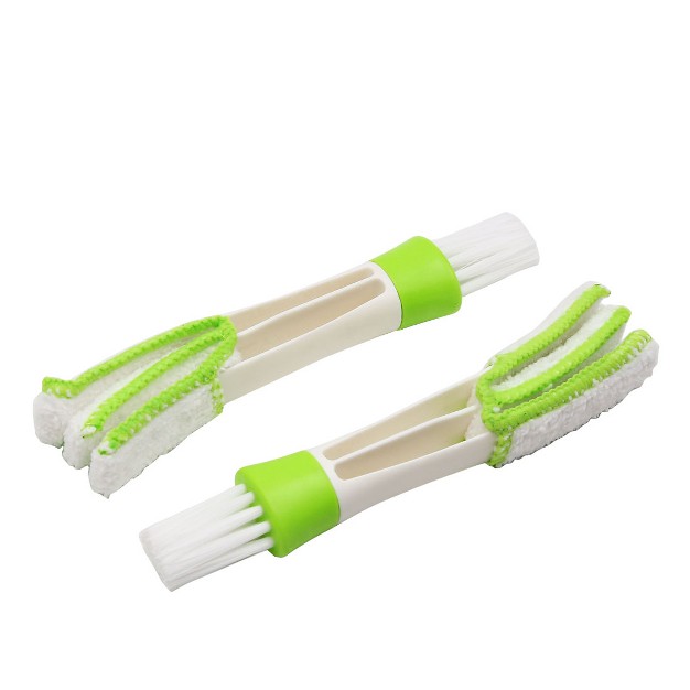 Unique Bargains Double Sided Car Vent Air condition Blind Cleaner Window Cleaning Brush 2 Pcs