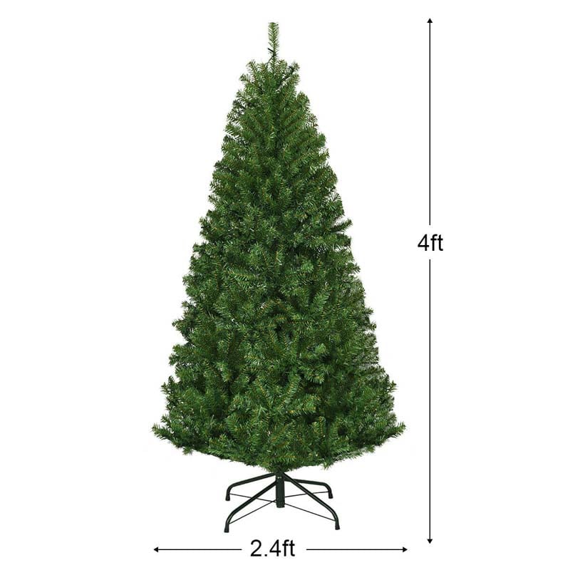 Premium Hinged Prelit Artificial Christmas Tree with Multi-Color LED Lights, 11 Lighting Modes, Metal Stand