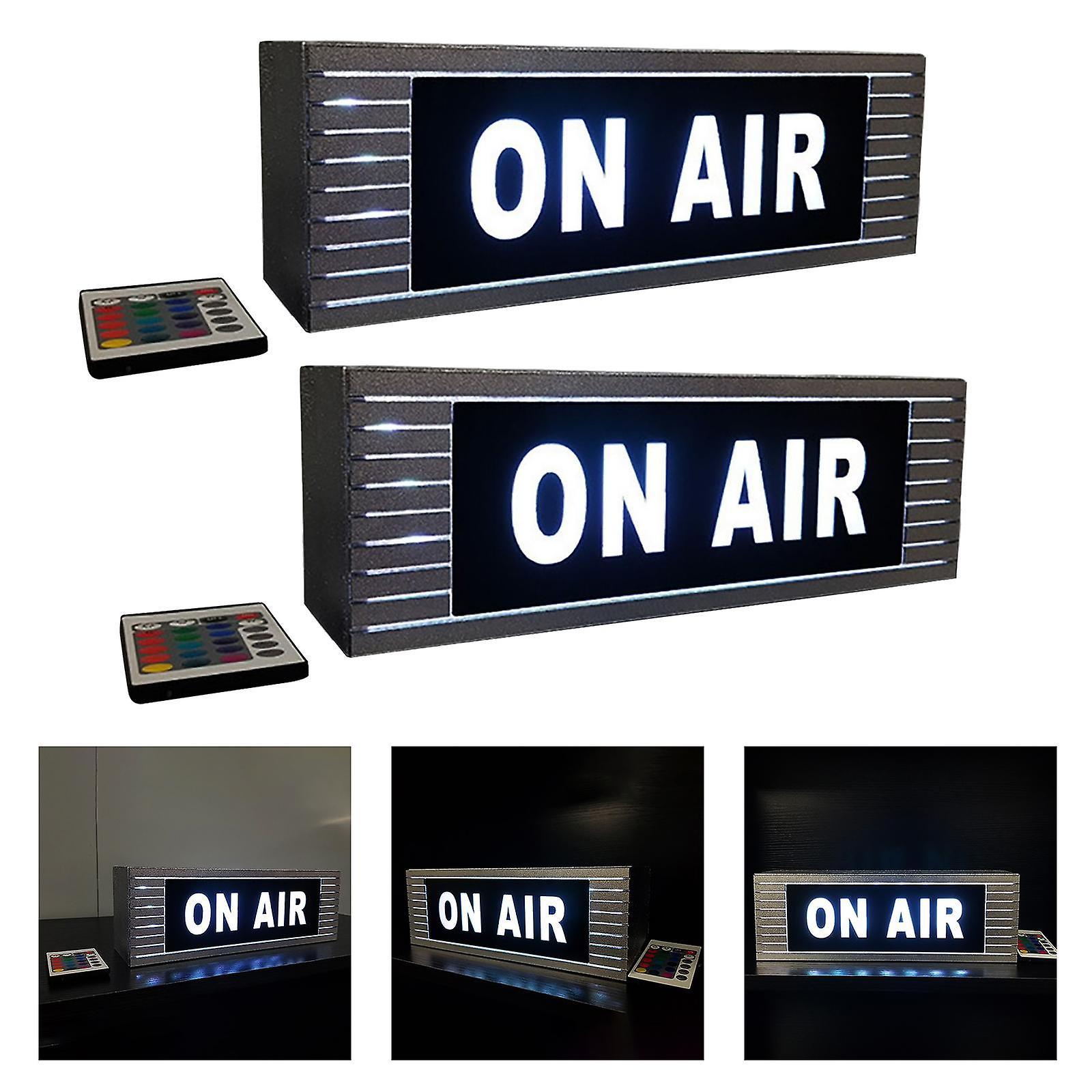 2x On Air Studio Led Light Illuminated Sign Many Lighting Modes，remote Control For Recording Radio Bar Pub Home Decoration