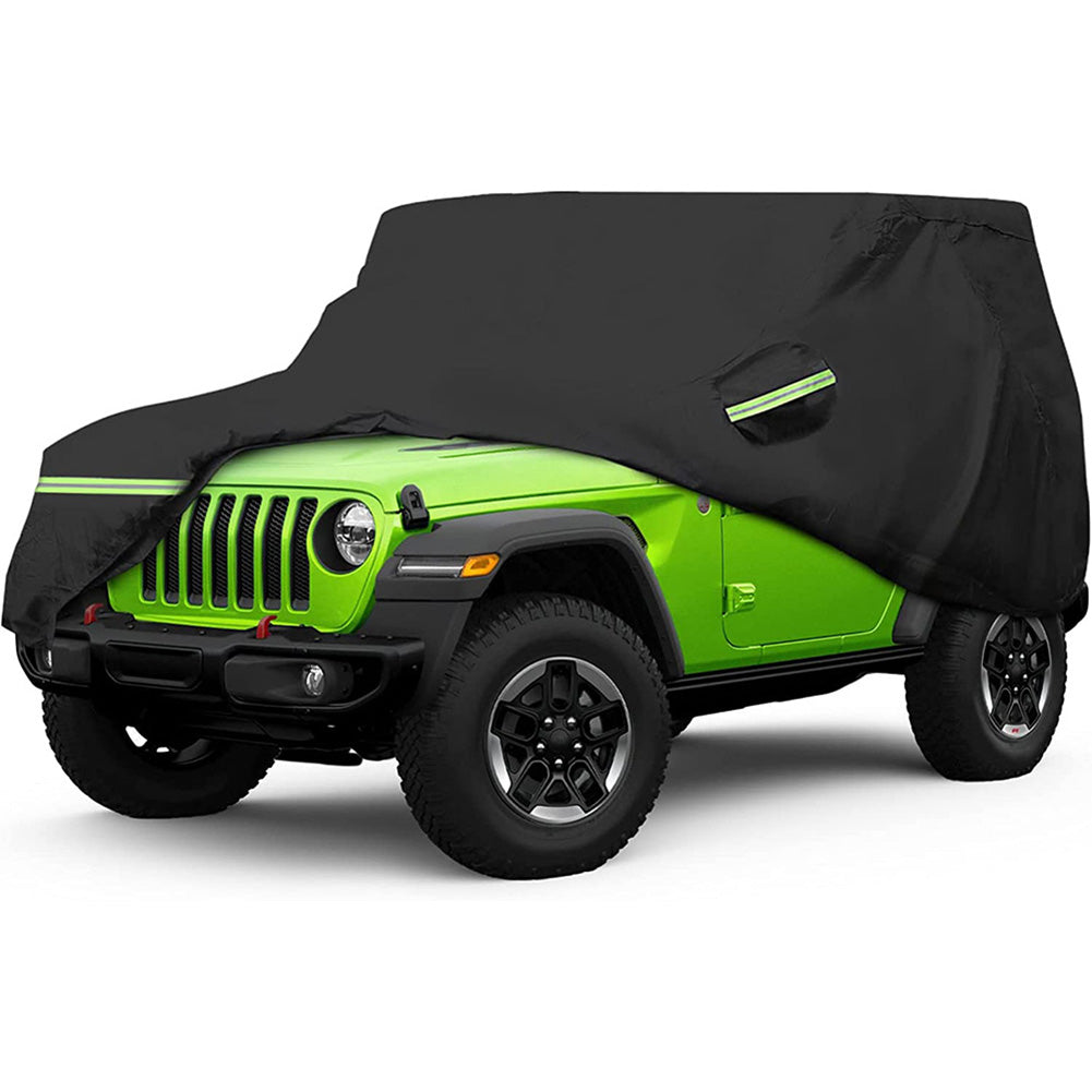 Wrangler 2 door Suv cover waterproof and snowproof with zipper Compatible with Jeep Wrangler 1987-2019 Jk， Jl， Cj， Yj， Tj， For 2004-2006 Jeep Lj2 Doors(Black)