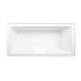 Kingston Brass Aqua Eden Sarah 66 in. Acrylic Left-Hand Drain Rectangular Alcove Bathtub in White HHVTAP663222L