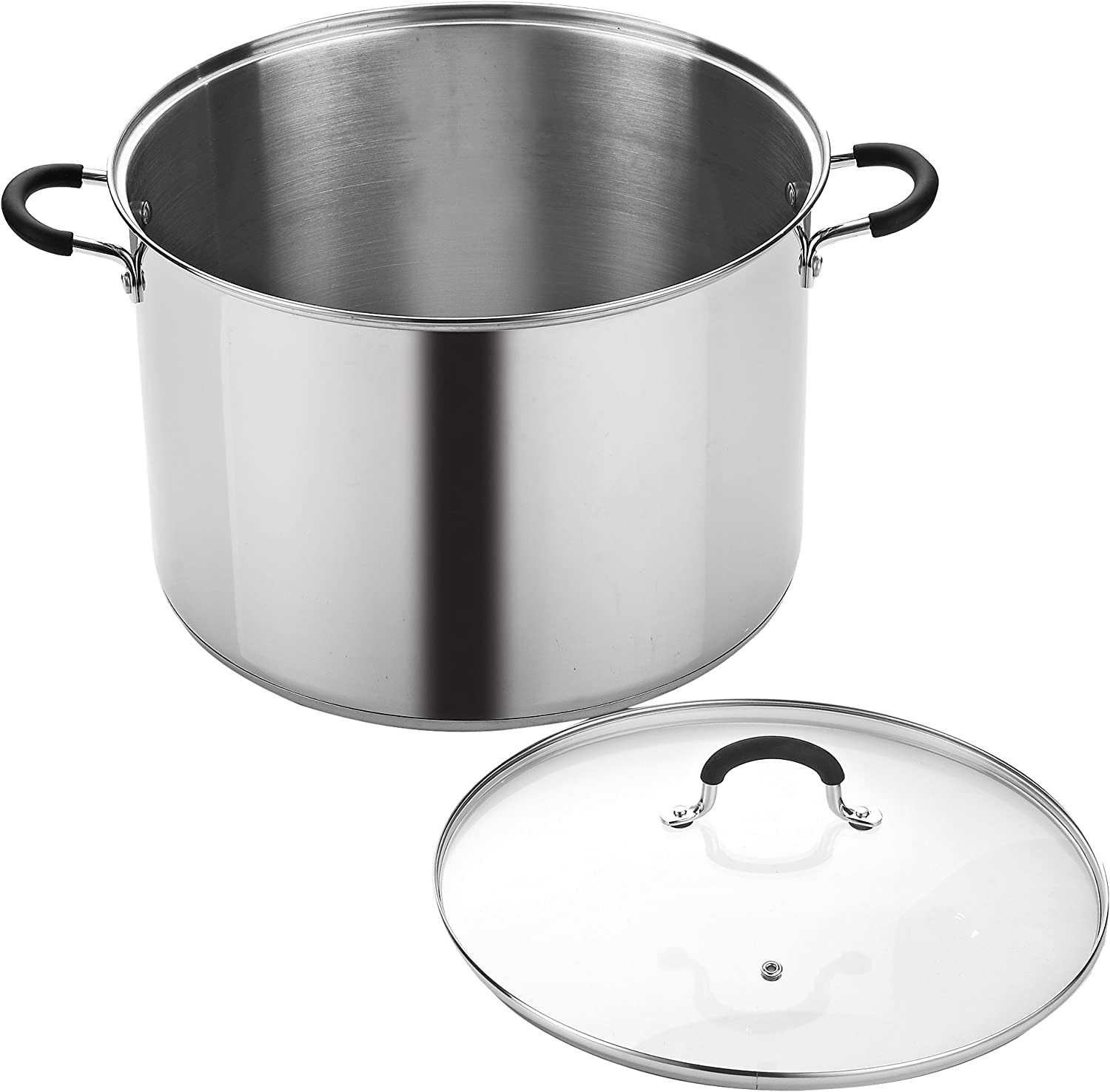 Cook N Home 00335 Stainless Steel Saucepot with Lid 20-Quart Stockpot， Silver