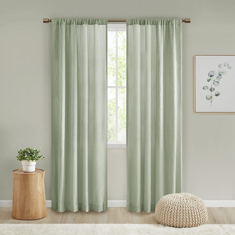 Madison Park 2-pack Valerie Textured Light Filtering Rod Pocket Window Curtains