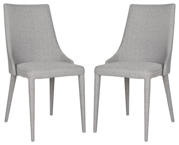 Maysa 19  x27 x27h Linen Side Chair Set of 2 Grey   Modern   Dining Chairs   by Virgil Stanis Design  Houzz