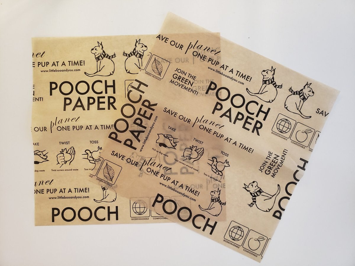 Pooch Paper Biodegradable Dog Waste Sheet， 50 count