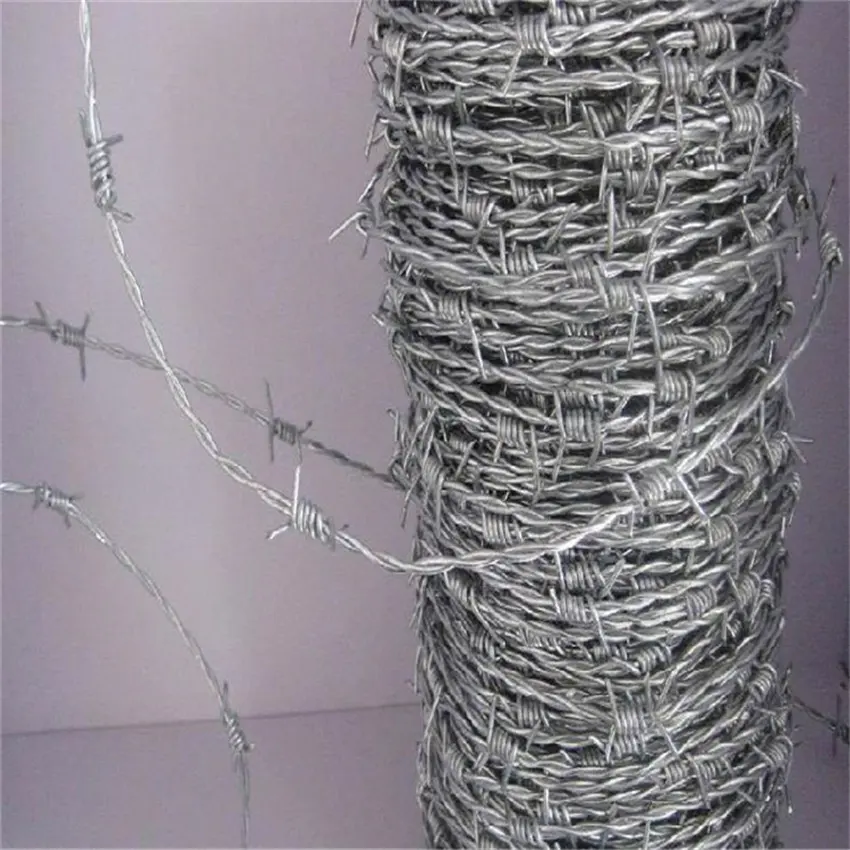 China Supply 4Points Galvanized Iron Wire  Double Strand 1320ft Barbed Wire Coil