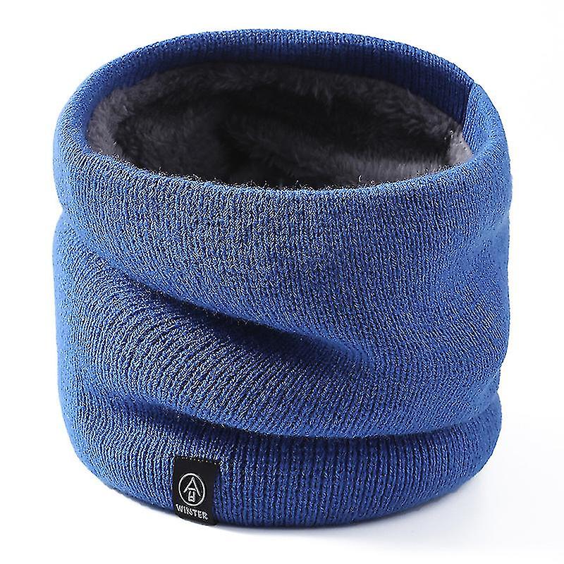 Winter Double-layer Neck Warmer Knit Fleece Lined Circle Loop Scarves