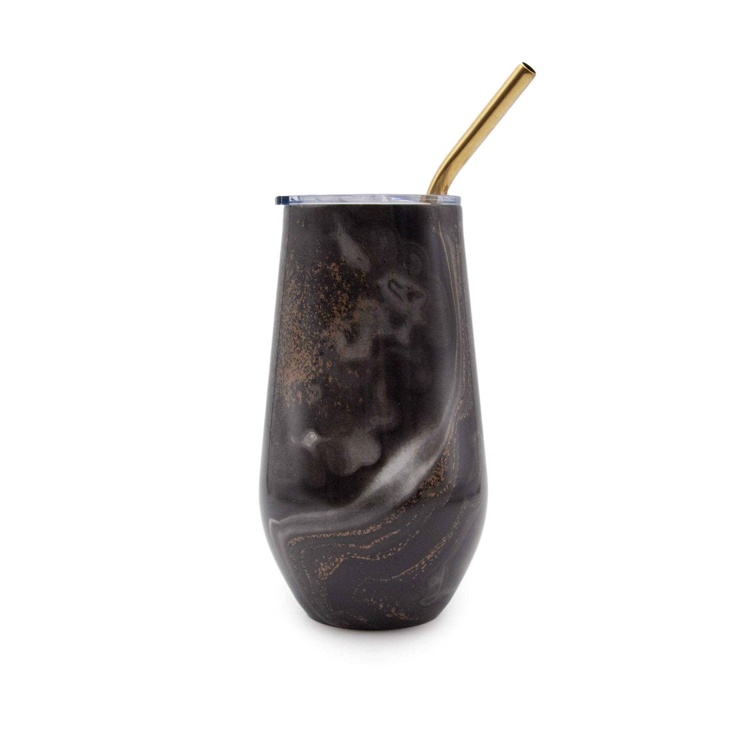 16 Oz Black Geo Wine Tumblers, Set Of 2