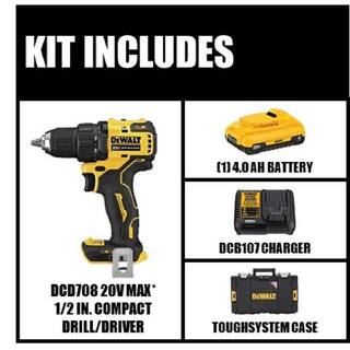 DW ATOMIC 20V MAX Cordless Brushless 12 in. DrillDriver Kit (1) 4.0Ah Battery Charger and Tough System 22 in. Toolbox HDCOMKITQ220