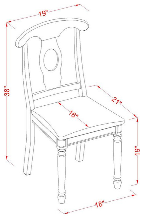 East West Furniture Napoleon 39 quotFabric Dining Chairs in Saddle Brown (Set of 2)   Traditional   Dining Chairs   by Homesquare  Houzz