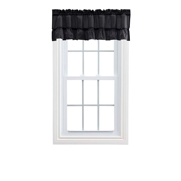 Rod Pocket High Quality Fabric Ruffled Filler Valance 54 quot x13 quot Black