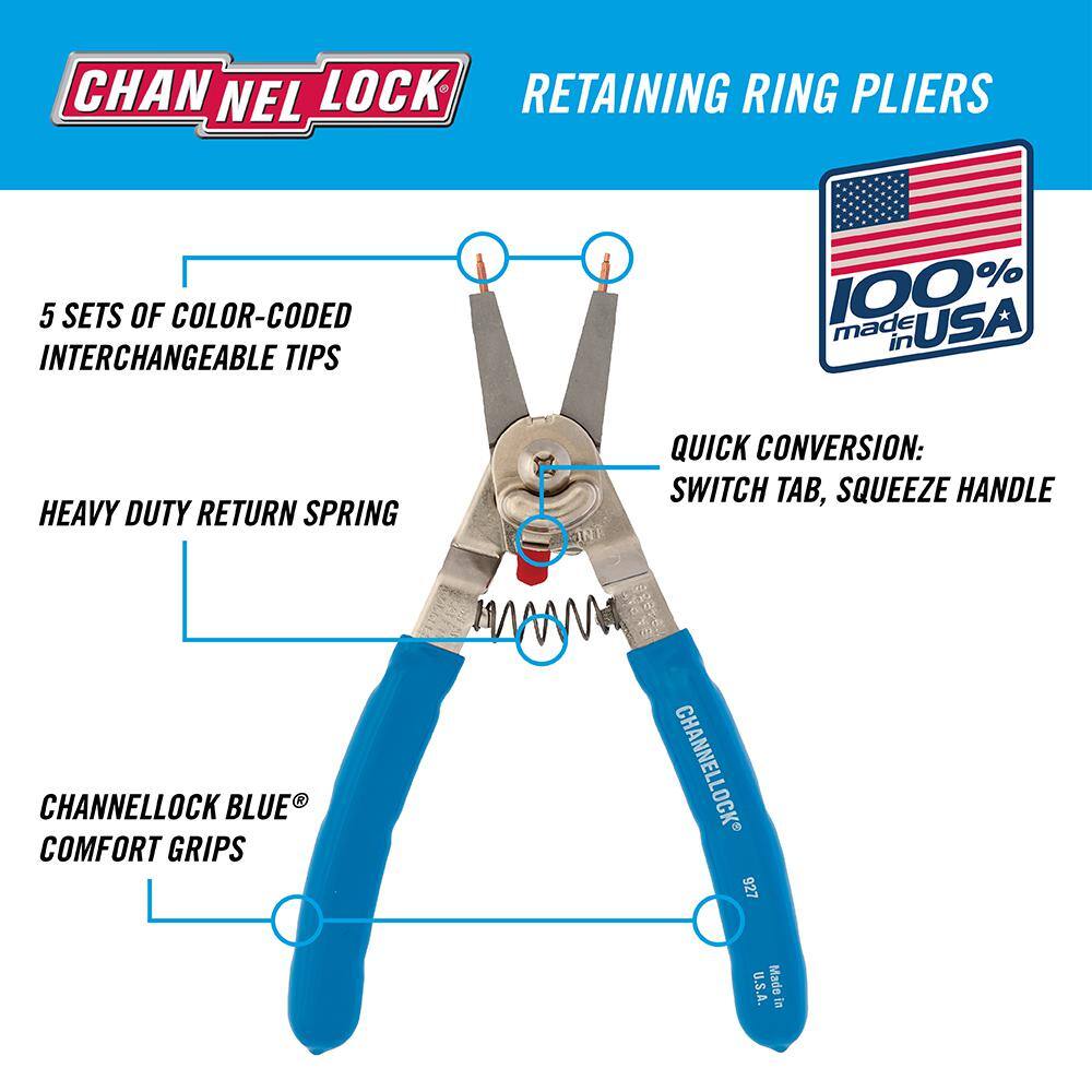 Channellock 8 in. Retaining Snap Ring Pliers 927