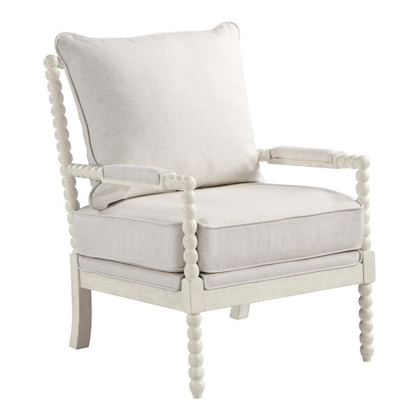 Kaylee Spindle Chair in Fabric with White Frame