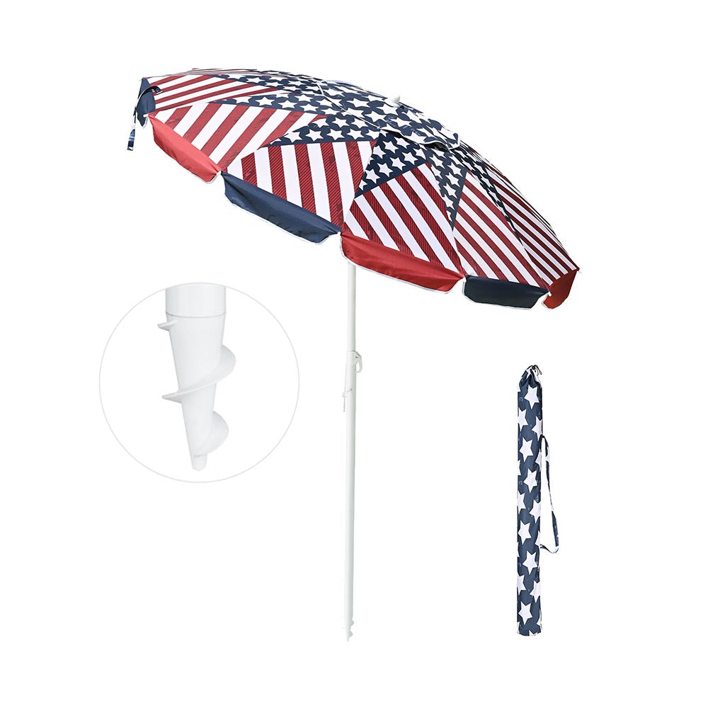 Yescom Beach Umbrella Tilt 7 ft 12-rib w/ Anchor