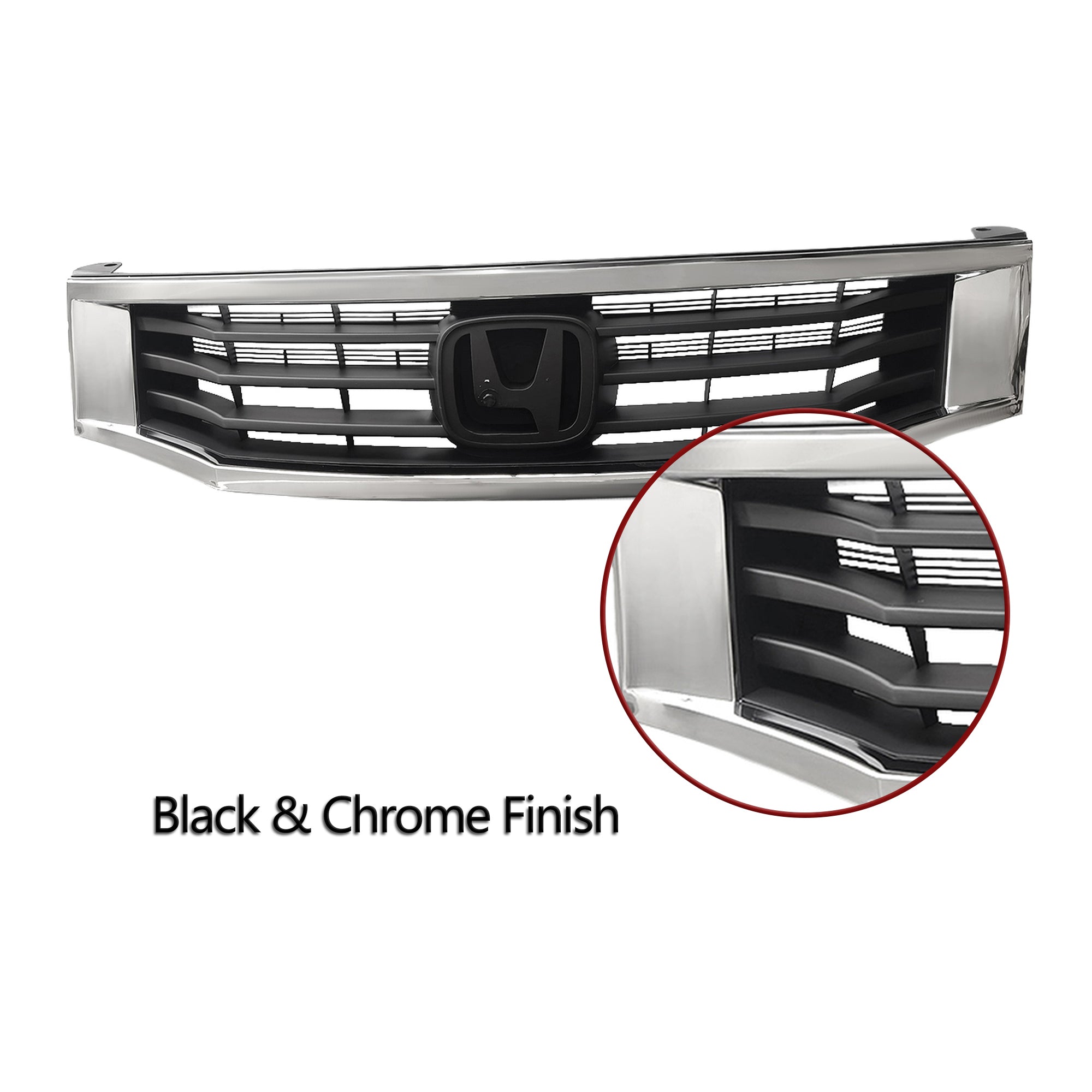 Front Bumper Grille Chrome Mesh Grill Compatible With 2008 2009 2010 Honda Accord