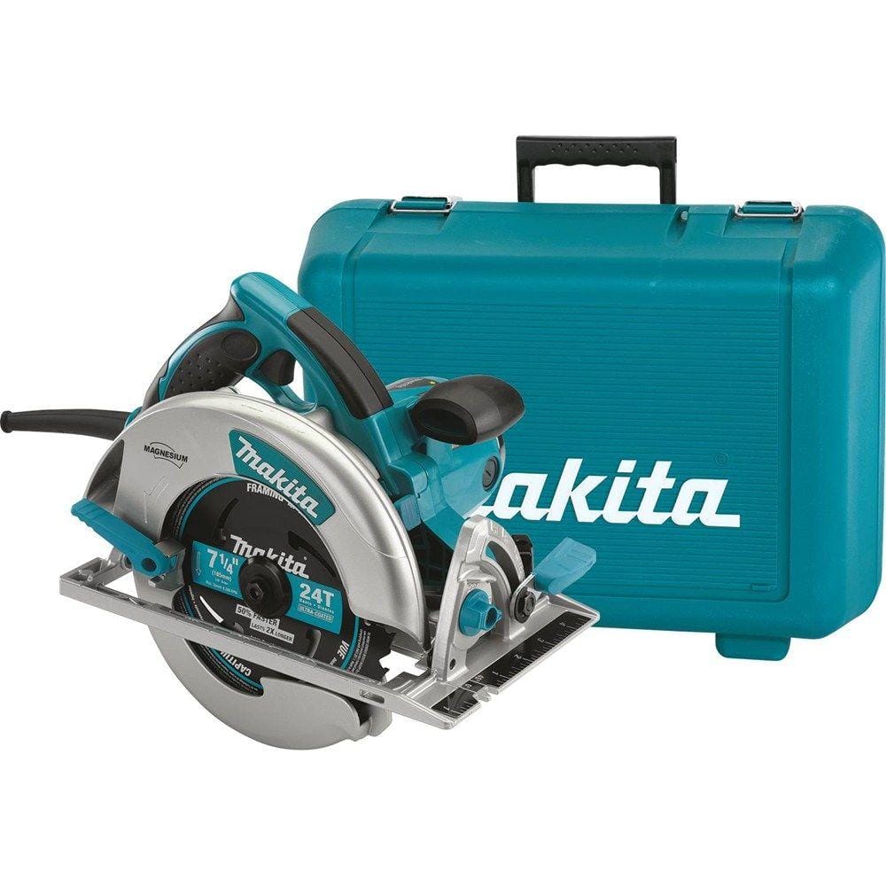 Makita 15 Amp 7-1/4 in. Corded Lightweight Magnesium Circular Saw with LED Light, Dust Blower, 24T Carbide blade, Hard Case 5007MG