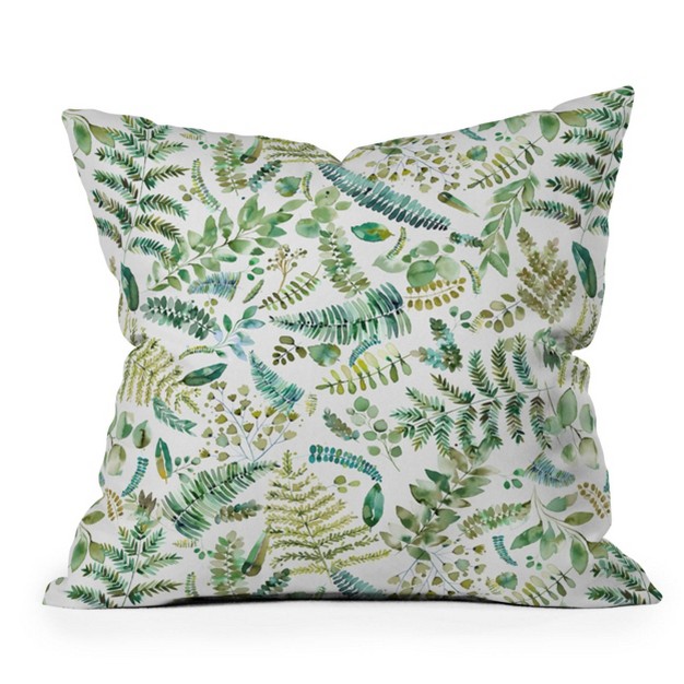 Ninola Design Botanical Collection Square Throw Pillow Green Deny Designs