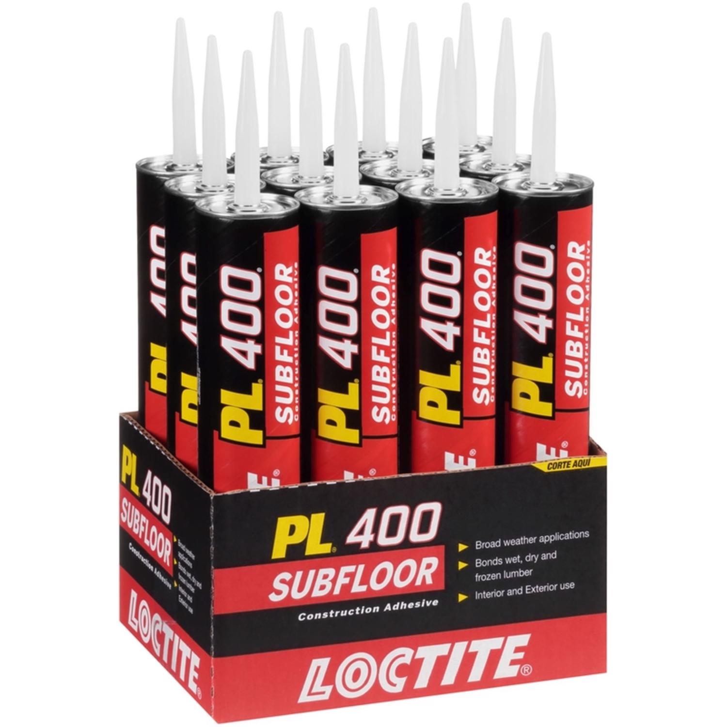 Loctite PL 400 Subfloor Adhesive Synthetic Latex Subfloor Construction Adhesive 28 oz