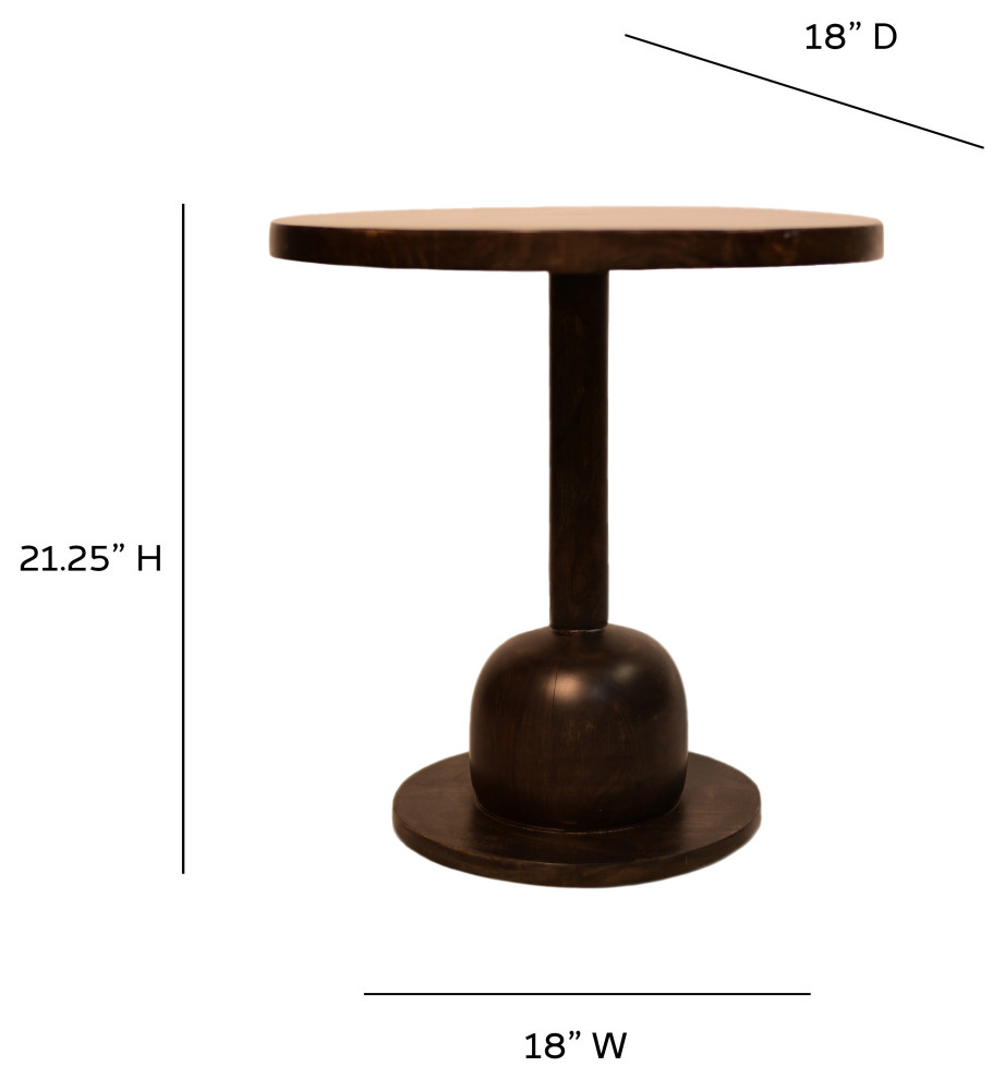 Sutton 21 quotSolid Wood Pedestal Accent Table  Dark Walnut   Transitional   Side Tables And End Tables   by A Touch of Design  Houzz