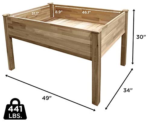 Jumbl Raised Canadian Cedar Garden Bed | Elevated Wood Planter for Growing Fresh Herbs, Vegetables, Flowers, Succulents & Other Plants at Home | Great for Outdoor Patio, Deck, Balcony