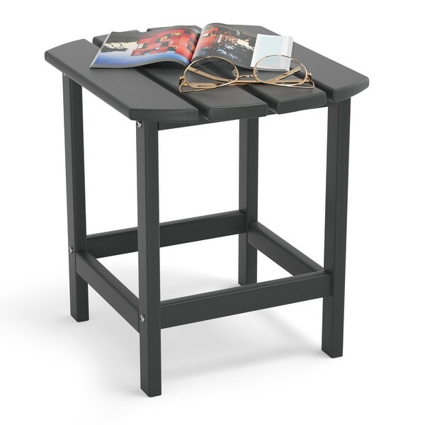 Adirondack Outdoor Side Table，HDPE Plastic End Tables for Patio，Backyard，Pool，Easy Maintenance Weather Resistant