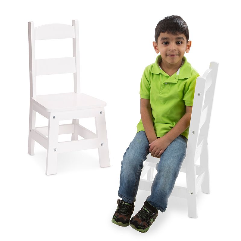 Melissa and Doug White Wooden 2-Piece Chair Set