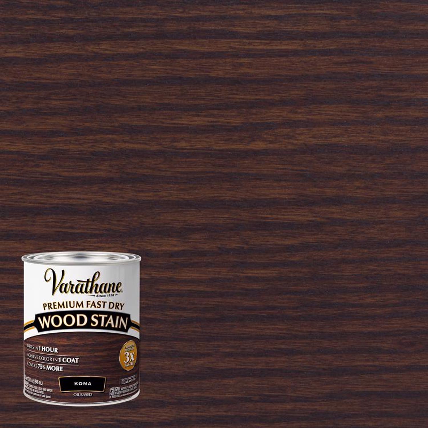 Varathane Semi-Transparent Kona Oil-Based Urethane Modified Alkyd Fast Dry Wood Stain 1 qt