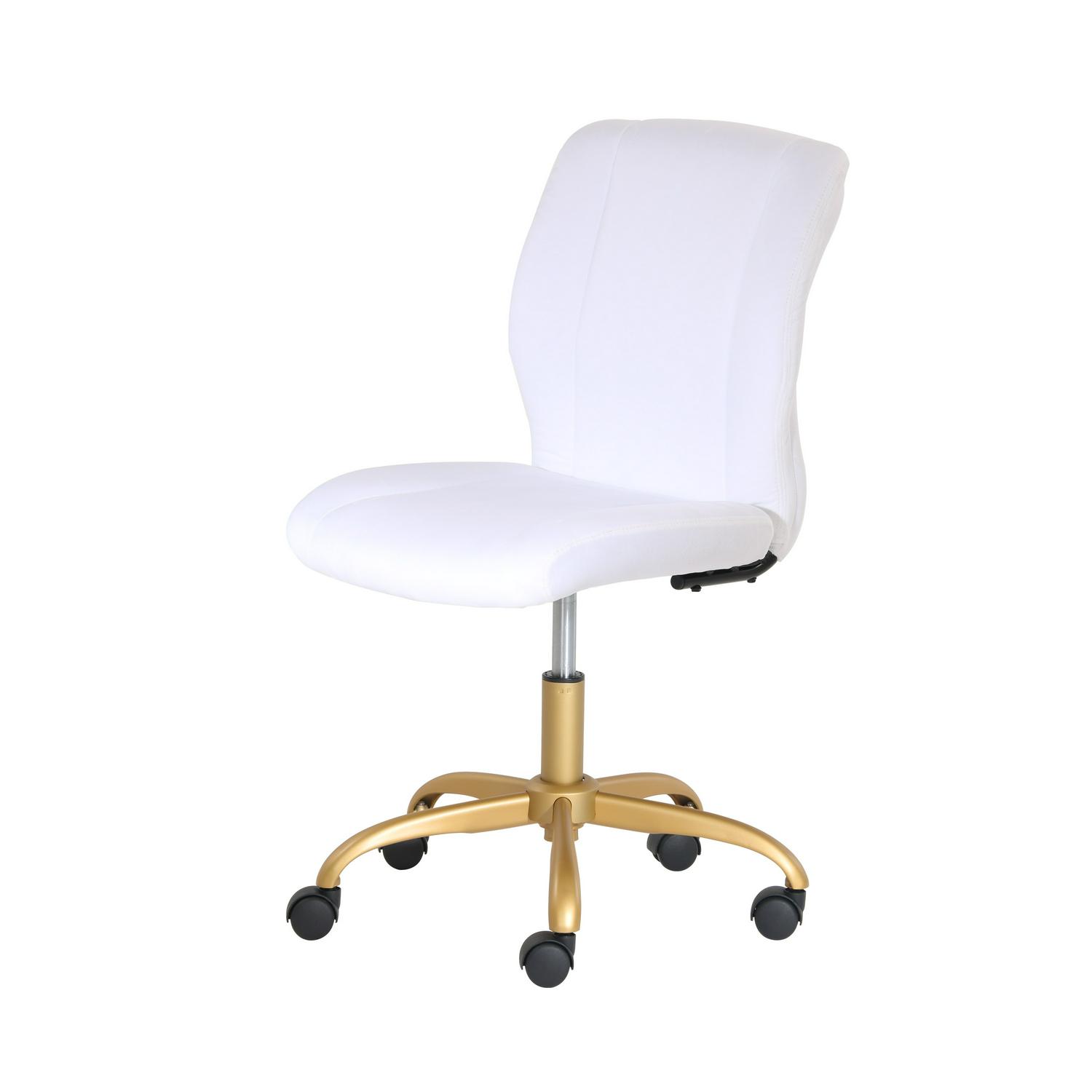 Mainstays Plush Velvet Office Chair White  Crowdfused