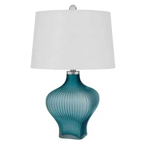 150W 3 way Payson fluted art glass table lamp