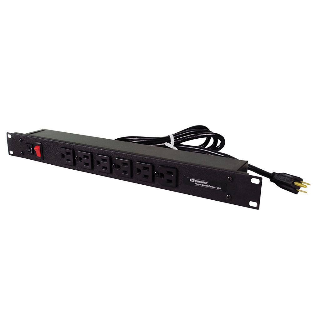 Legrand Wiremold 6-Outlet 15 Amp Rackmount Front Power Strip with Lighted OnOff Switch 6 ft. Cord J60B0B