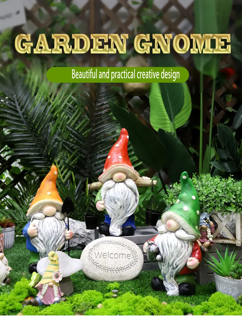 Redeco New Design  Gnomes Easter Magnesium Oxide Flower Gnome Magnesia Crafts For Gifts Home Garden Decoration