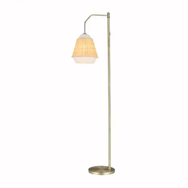 Ariana River of Goods Brass Metal and Rattan 66-Inch Floor Lamp - 16