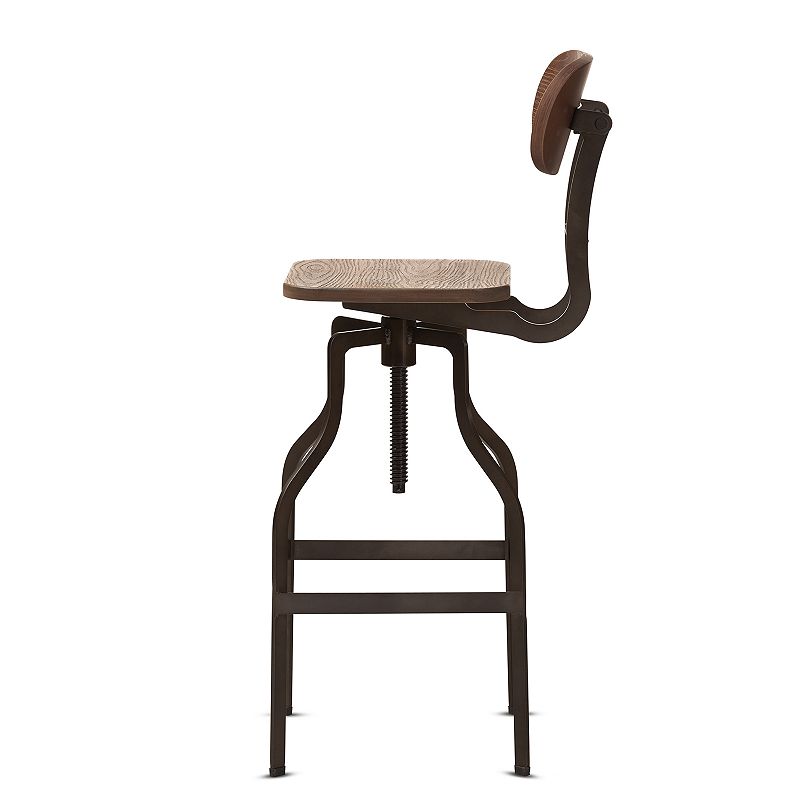 Baxton Studio Varek Adjustable Bar Stool