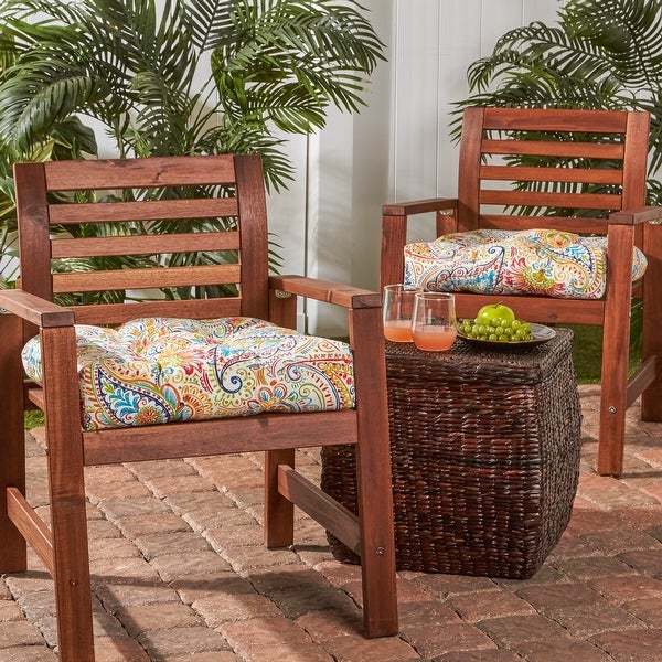 Zaragosa 20-inch Paisley Patio Chair Cushion (Set of 2) by Havenside Home - 20l x 20w