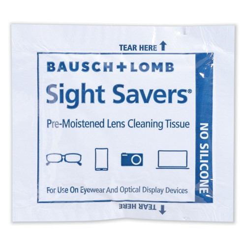 Bausch and Lomb Sight Savers Premoistened Lens Cleaning Tissues， 8 x 5， 100/Box (8574GM)