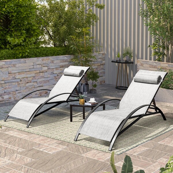 EROMMY Outdoor Patio Lounge Chair，Adjustable Recliner Outdoor Lounge Chairs，Multiple Colors Available