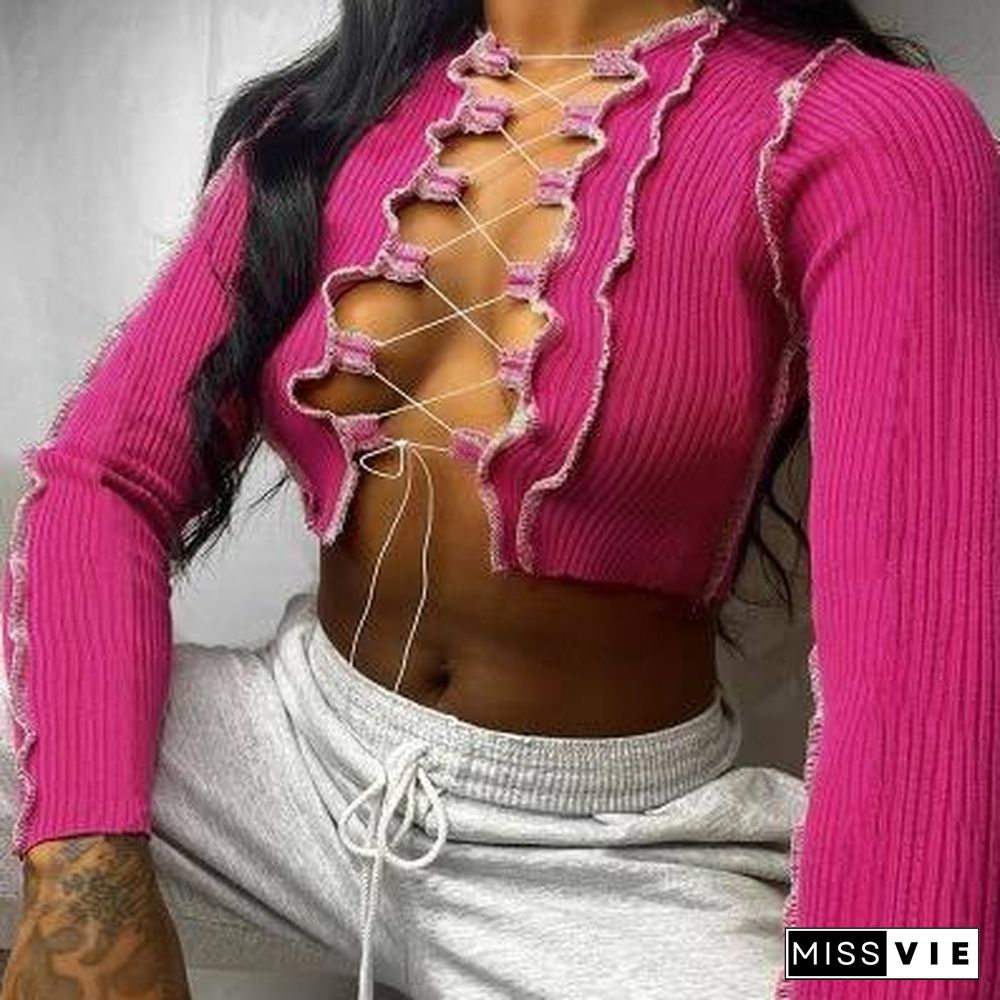 YICIYA Hollow Out Camisole Women Punk Style Ribbed Knitting Crop Tops Club Party Wear Colorful Sexy Tank Tops Bandage Vest Femal