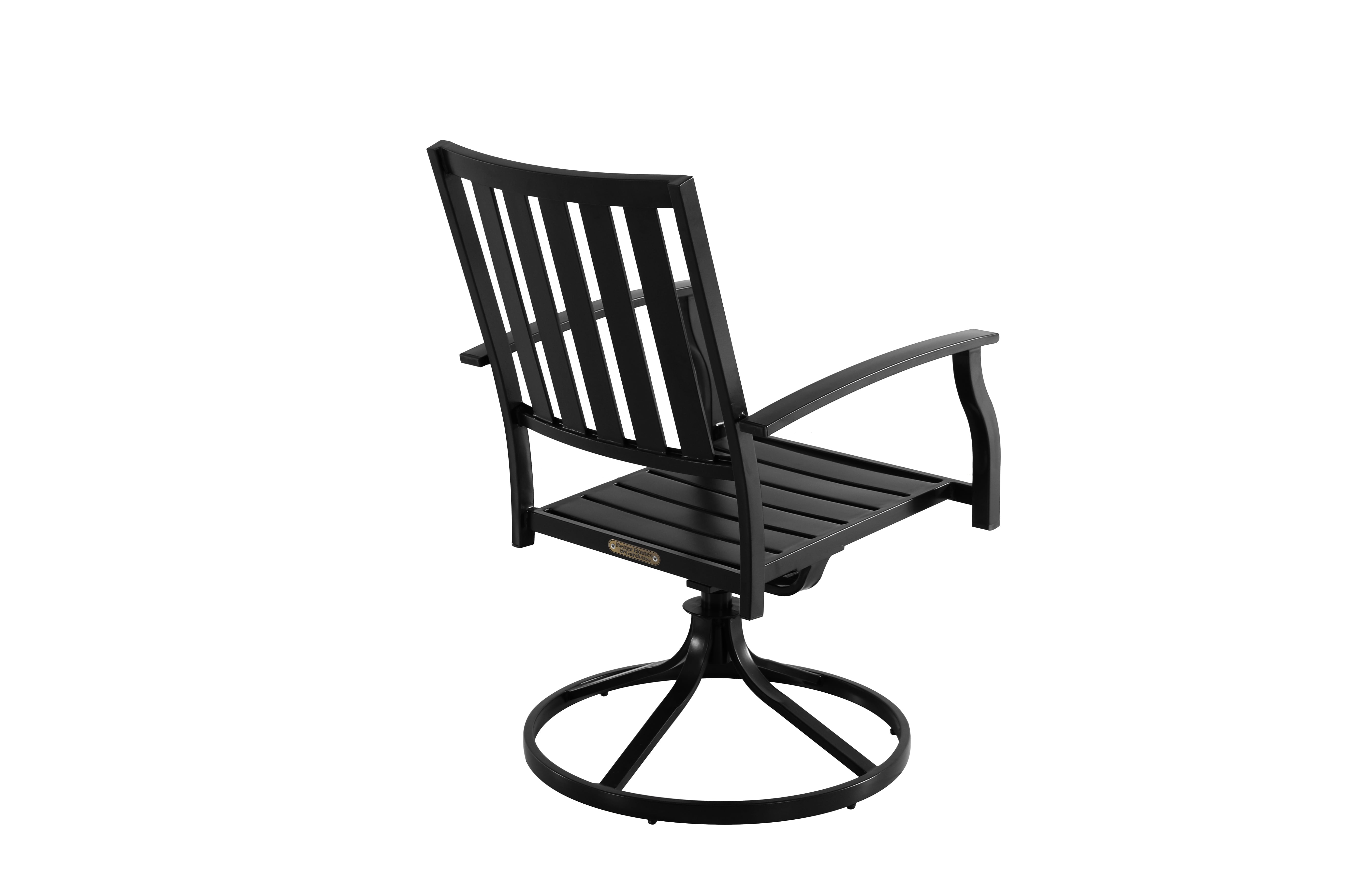 Better Homes & Gardens Camrose Outdoor Dining Chair - Steel - Set of 2 - Swivel - Black