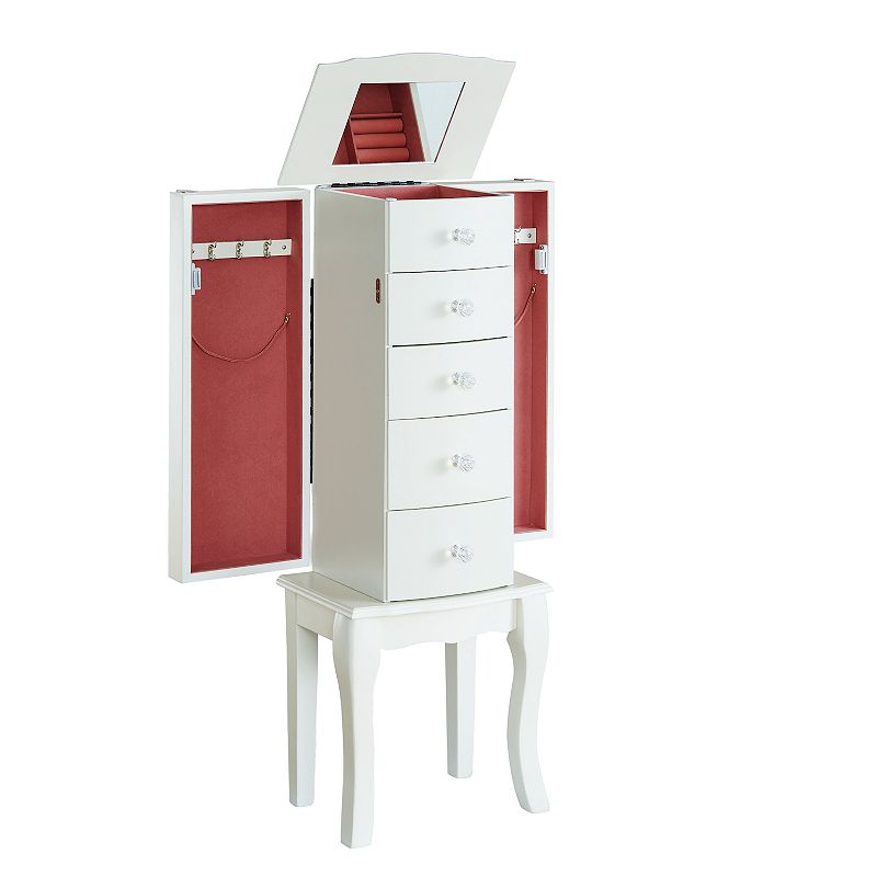 White 4-Drawer Jewelry Armoire