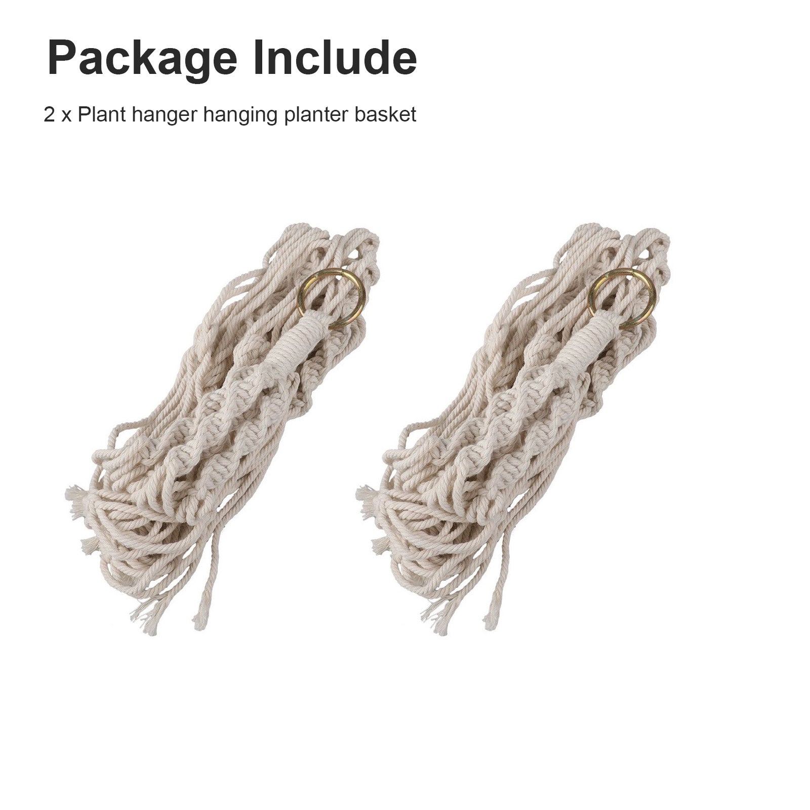 2pcs Macrame Plant Hangers, EEEkit Indoor Outdoor Hanging Planter Shelfs, Decorative Flower Pot Holder Hanging Baskets for Plant, Boho Home Decor, for Succulents, Cacti, and Herbs, in Box