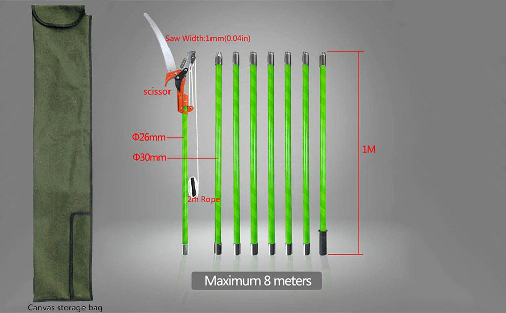 EQCOTWEA 26feet Tree Pole Pruner Saw Trimmer Scissors Garden