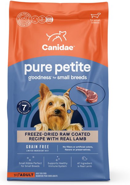 CANIDAE PURE Petite Adult Small Breed Grain-Free with Lamb Dry Dog Food， 4-lb bag