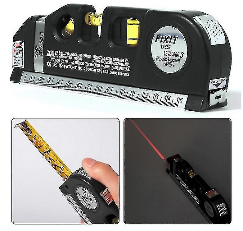 Laser Level Ruler Spirit Level Line Measurement Tool Infrared Ruler