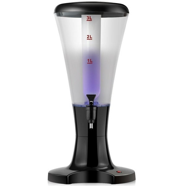 3L Draft Beer Tower Dispenser with LED Lights - 9.5