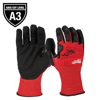 MW X-Large Red Nitrile Impact Level 3 Cut Resistant Dipped Work Gloves 48-22-8973